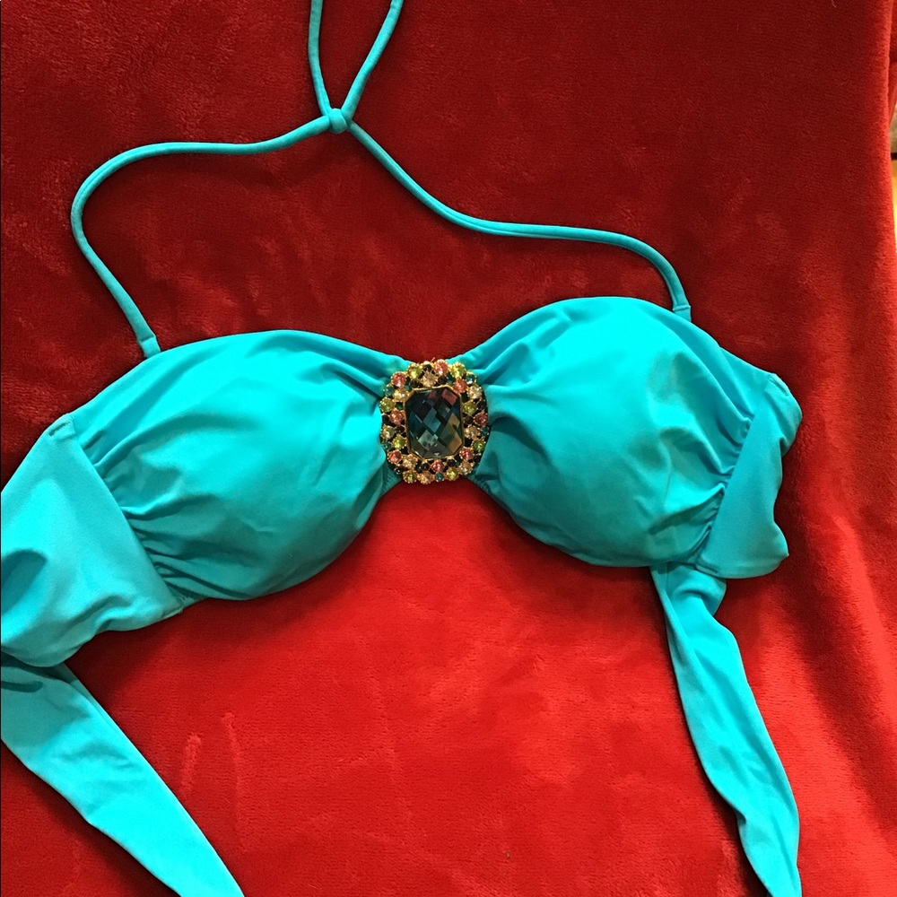 Beautiful jewel turquoise bikini top